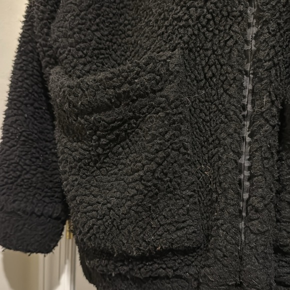 I.AM.GIA | Pixie Teddy Sherpa Fleece Coat Jacket Black Oversized Size XSmall - Picture 3 of 4